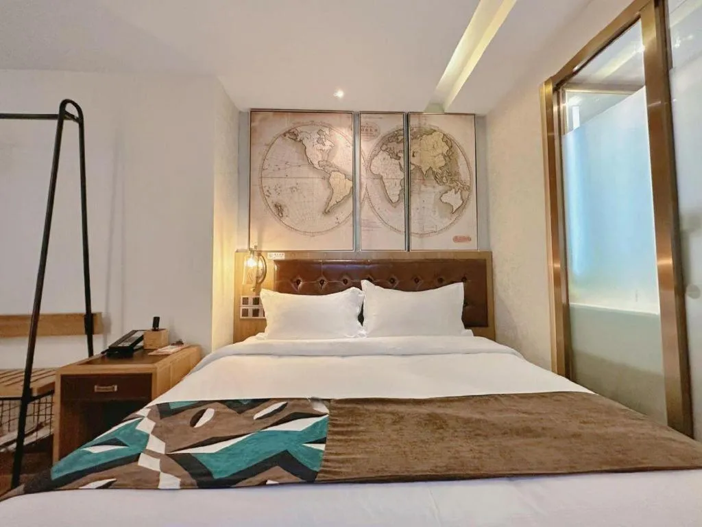 Bed in James Joyce Coffetel Beijing Tongzhou Guoyuan Metro Station