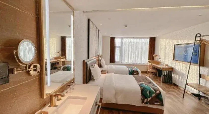 Bed in James Joyce Coffetel Beijing Tongzhou Guoyuan Metro Station Bed in James Joyce Coffetel Beijing Tongzhou Guoyuan Metro Station