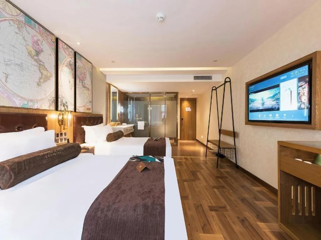 Bed in James Joyce Coffetel Beijing Tongzhou Guoyuan Metro Station