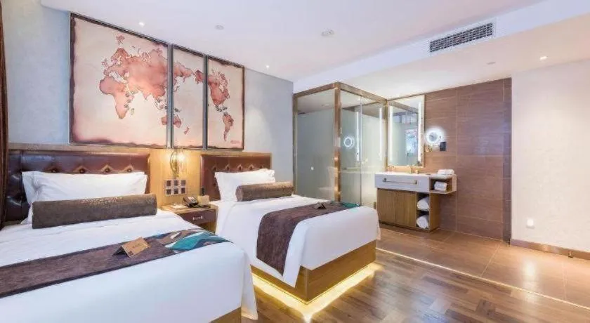 Bed in James Joyce Coffetel Beijing Tongzhou Guoyuan Metro Station