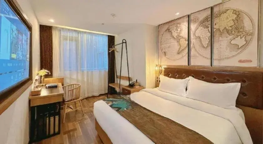 Bed in James Joyce Coffetel Beijing Tongzhou Guoyuan Metro Station Bed in James Joyce Coffetel Beijing Tongzhou Guoyuan Metro Station