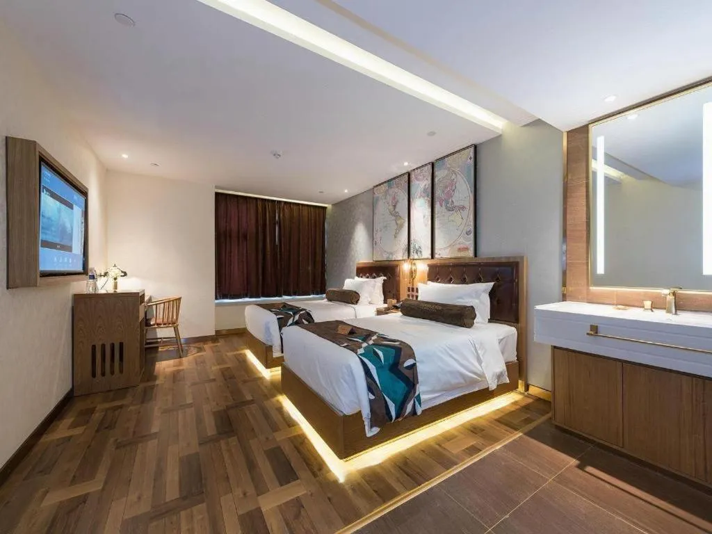 Bed in James Joyce Coffetel Beijing Tongzhou Guoyuan Metro Station