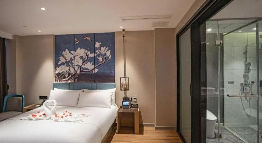 Bed in Magnotel Hotel Guangyuan Nanhe Bus Station Beijing Road