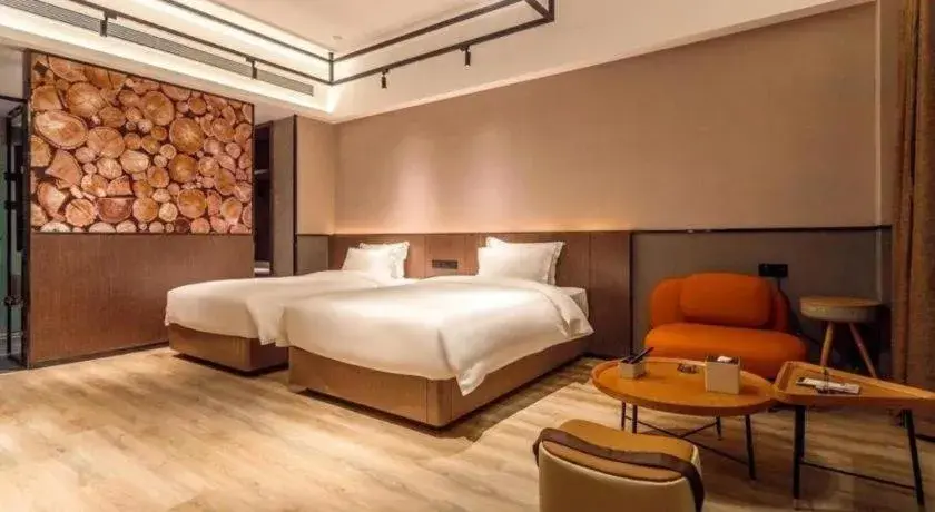 Bed in ZMAX Hotel Yan'an Baimi Avenue Baotashan Bed in ZMAX Hotel Yan'an Baimi Avenue Baotashan