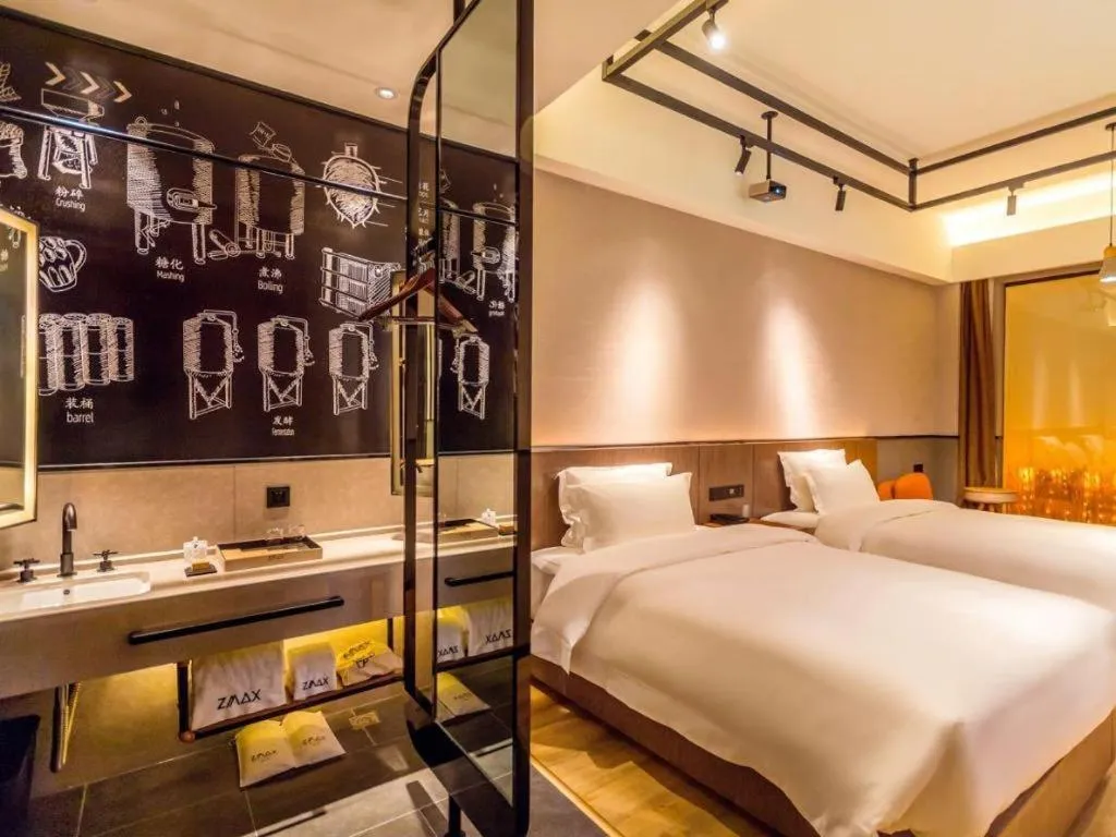 Bed in ZMAX Hotel Yan'an Baimi Avenue Baotashan