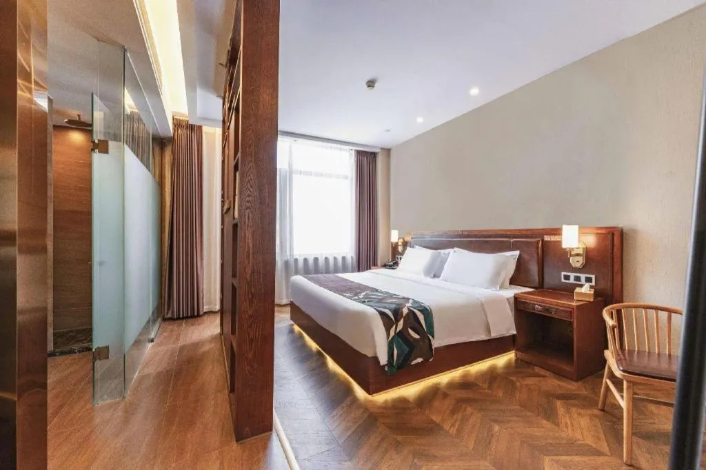 Bed in James Joyce Coffetel Tianjing First Central Hospital Nankai University