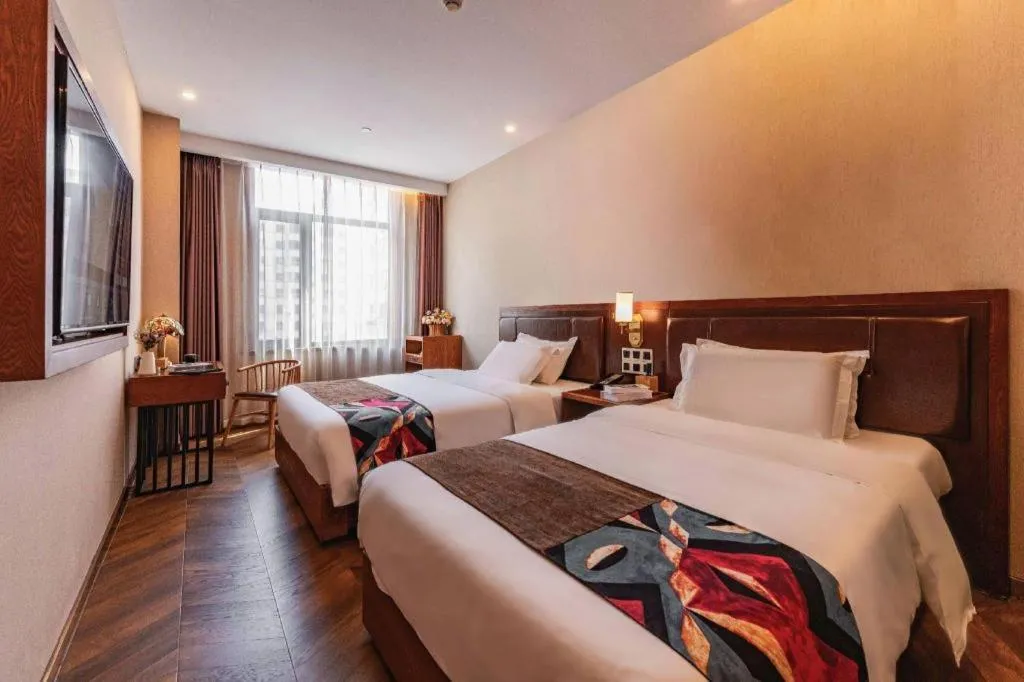 Bed in James Joyce Coffetel Tianjing First Central Hospital Nankai University