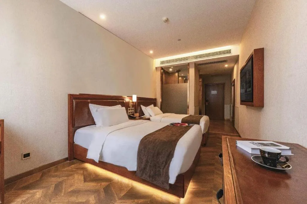 Bed in James Joyce Coffetel Tianjing First Central Hospital Nankai University