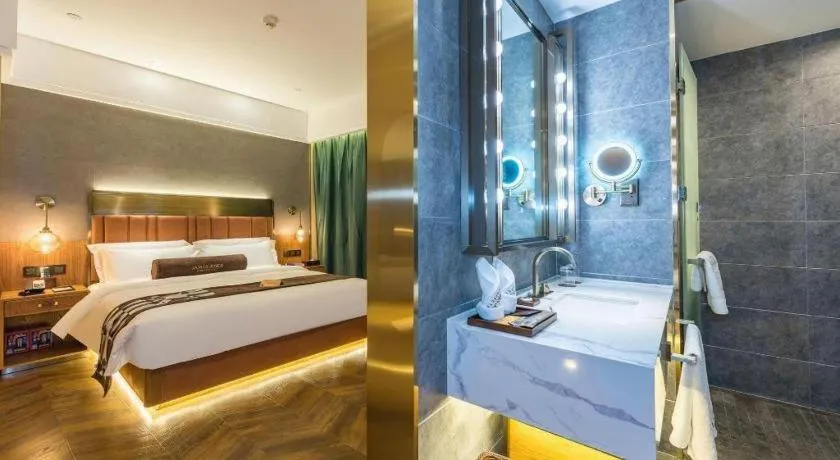 Bed in James Joyce Coffetel Tianjing First Central Hospital Nankai University