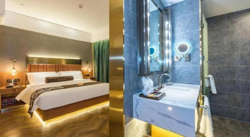 Bed in James Joyce Coffetel Tianjing First Central Hospital Nankai University