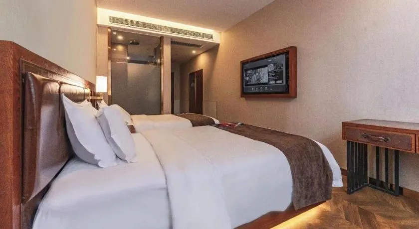 Bed in James Joyce Coffetel Tianjing First Central Hospital Nankai University