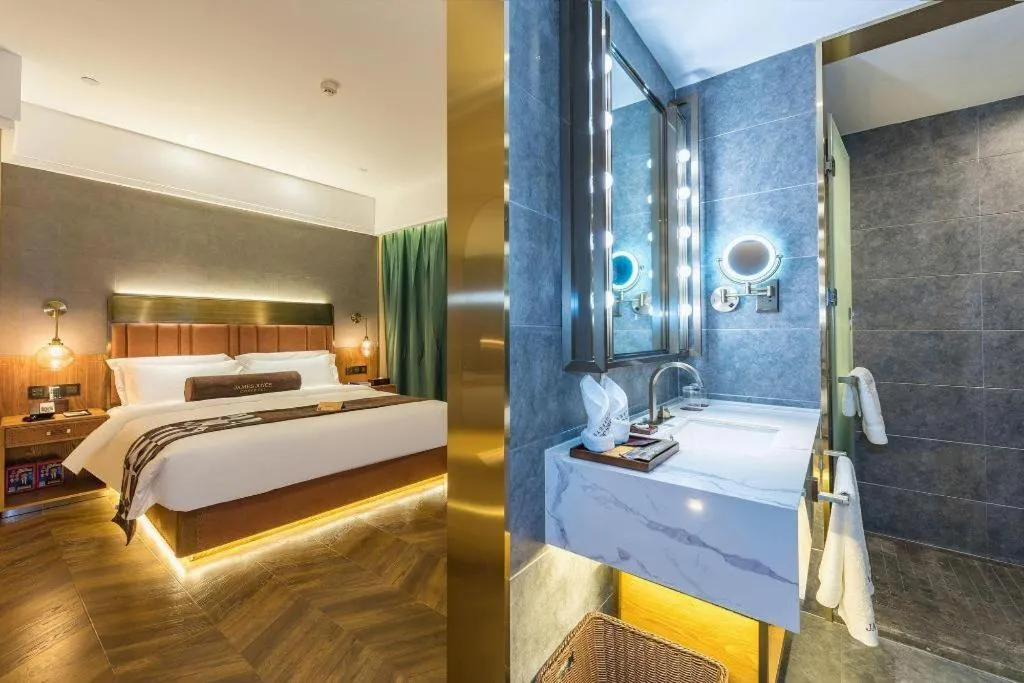 Bed in James Joyce Coffetel Tianjing First Central Hospital Nankai University