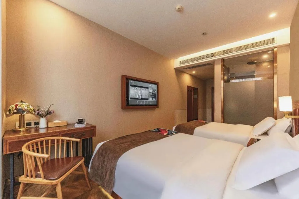 Bed in James Joyce Coffetel Tianjing First Central Hospital Nankai University