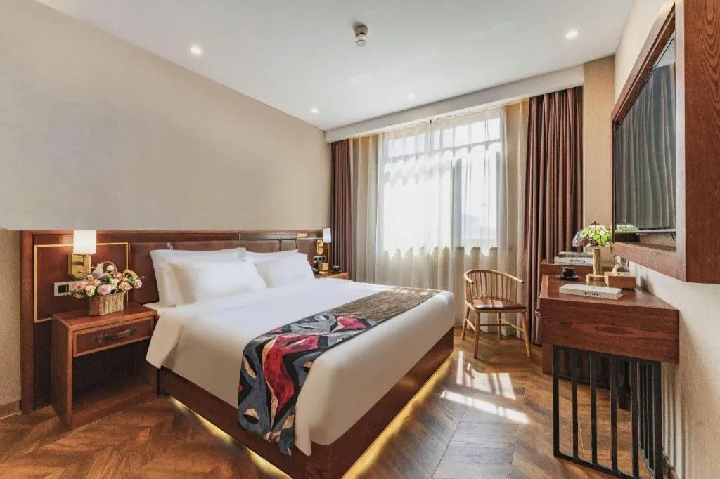 Bed in James Joyce Coffetel Tianjing First Central Hospital Nankai University