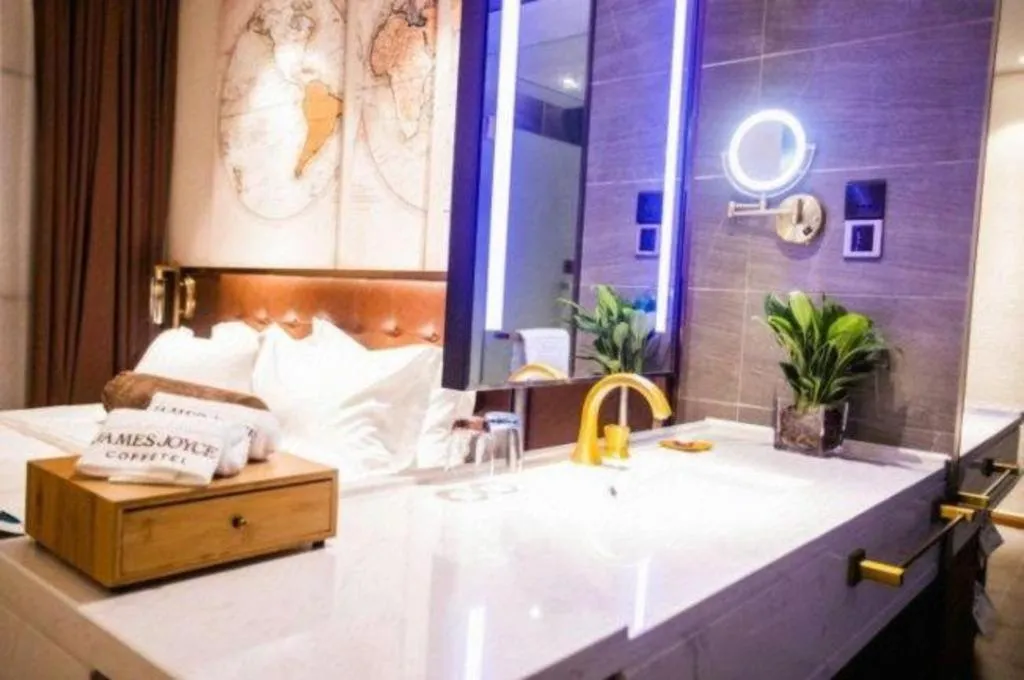 Bed in James Joyce Coffetel Beijing Yizhuang Development Zone Chicheng Times Square