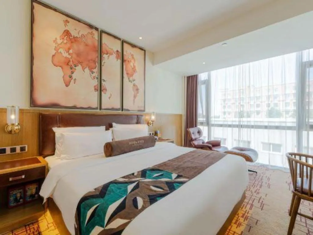 Bed in James Joyce Coffetel Beijing Yizhuang Development Zone Chicheng Times Square