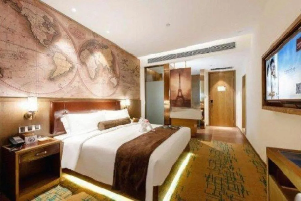 Bed in James Joyce Coffetel Beijing Yizhuang Development Zone Chicheng Times Square