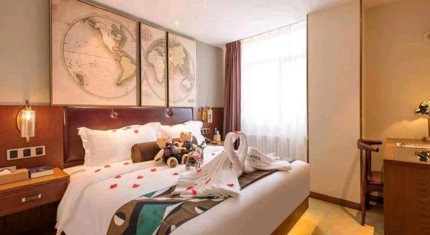 Bed in James Joyce Coffetel Beijing Yizhuang Development Zone Chicheng Times Square