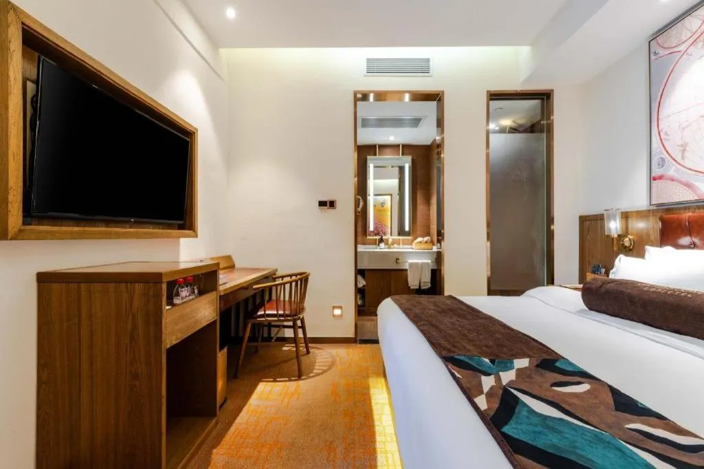 Bed in James Joyce Coffetel Beijing Yizhuang Development Zone Chicheng Times Square