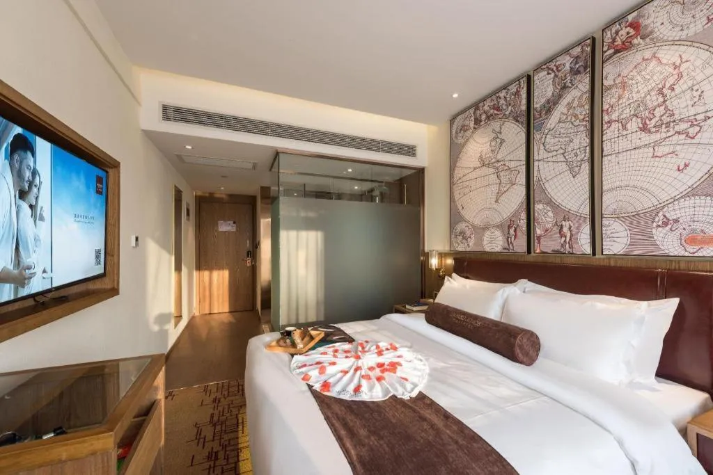 Bed in James Joyce Coffetel Beijing Yizhuang Development Zone Chicheng Times Square