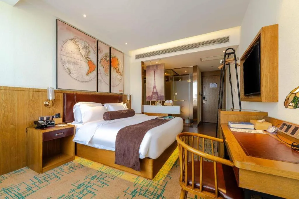 Bed in James Joyce Coffetel Beijing Yizhuang Development Zone Chicheng Times Square