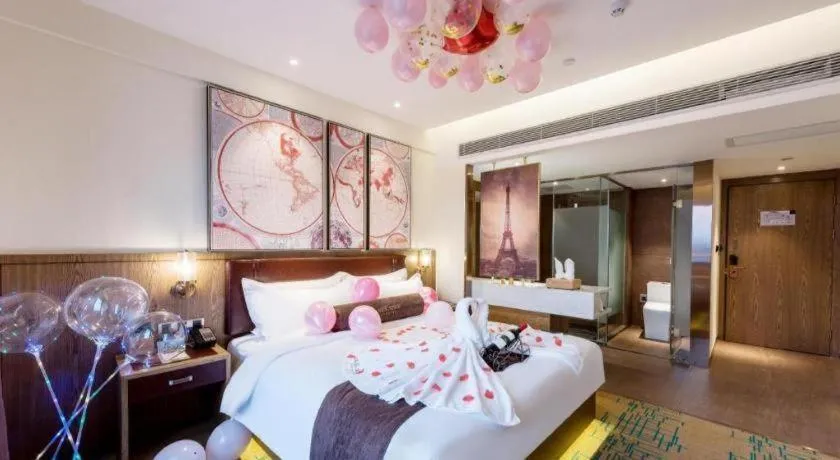Bed in James Joyce Coffetel Beijing Yizhuang Development Zone Chicheng Times Square