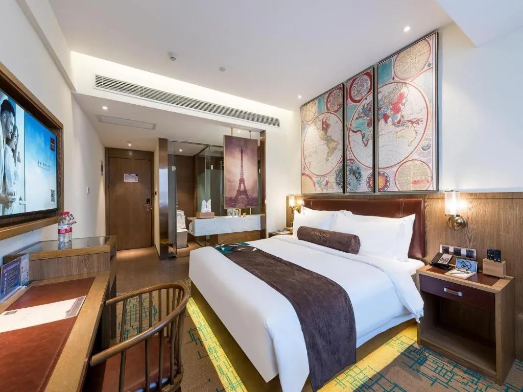 Bed in James Joyce Coffetel Beijing Yizhuang Development Zone Chicheng Times Square