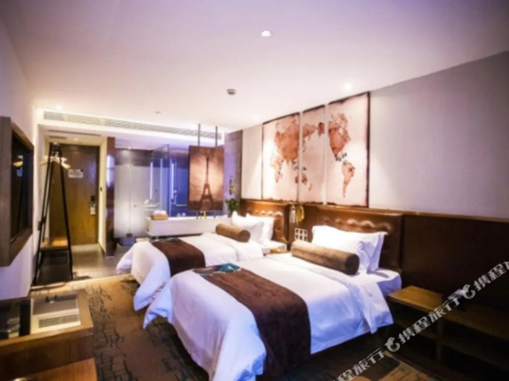 Bed in James Joyce Coffetel Beijing Yizhuang Development Zone Chicheng Times Square