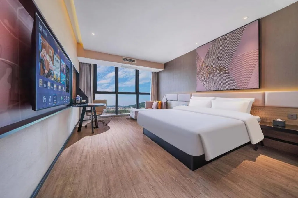 Bed in IU Hotel Chongqing Airport T3 Terminal