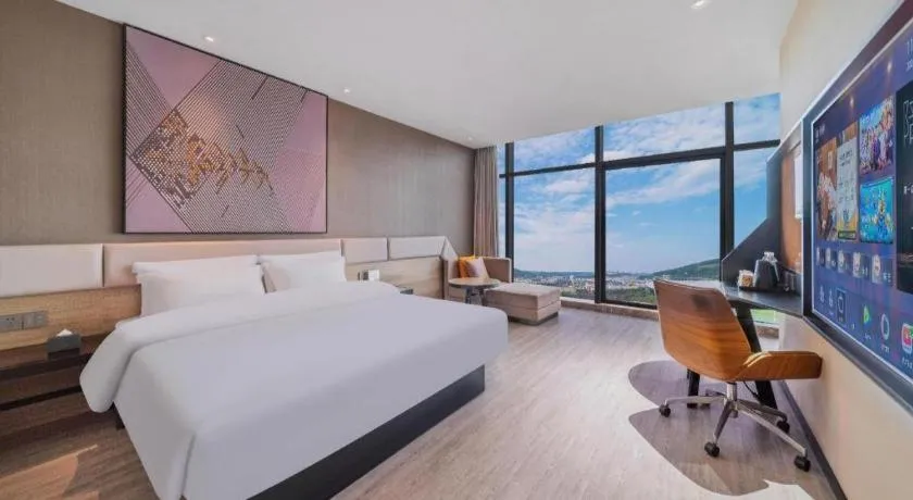 Bed in IU Hotel Chongqing Airport T3 Terminal