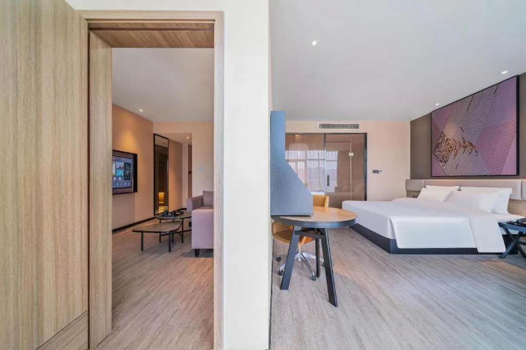 Bed in IU Hotel Chongqing Airport T3 Terminal