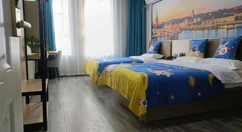 Bed in Shell Hotel Taixing Huangqiao Town Dinghui Road