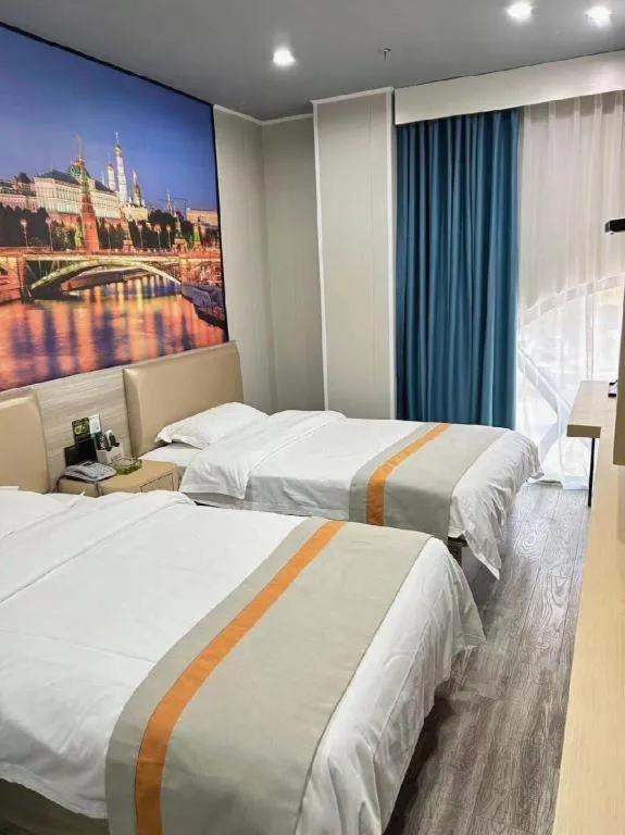 Bed in Shell Hotel Taixing Huangqiao Town Dinghui Road