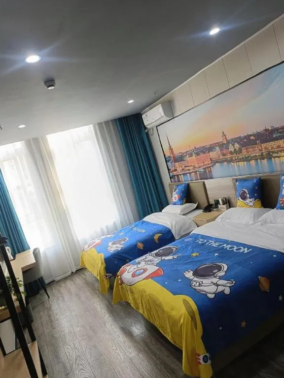 Bed in Shell Hotel Taixing Huangqiao Town Dinghui Road