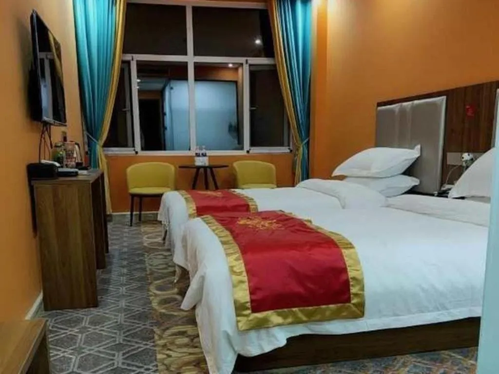 Bed in Shell Hotel Nanyang High-Speed Railway Station Jiangying Airport Huayaocheng
