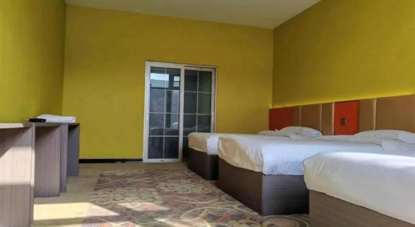 Bed in Shell Hotel Nanyang High-Speed Railway Station Jiangying Airport Huayaocheng