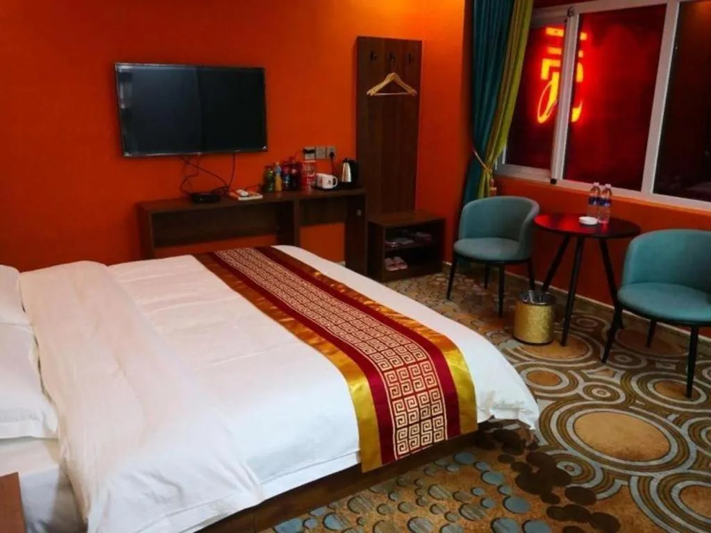 Bed in Shell Hotel Nanyang High-Speed Railway Station Jiangying Airport Huayaocheng
