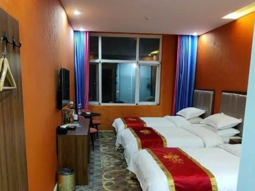 Bed in Shell Hotel Nanyang High-Speed Railway Station Jiangying Airport Huayaocheng