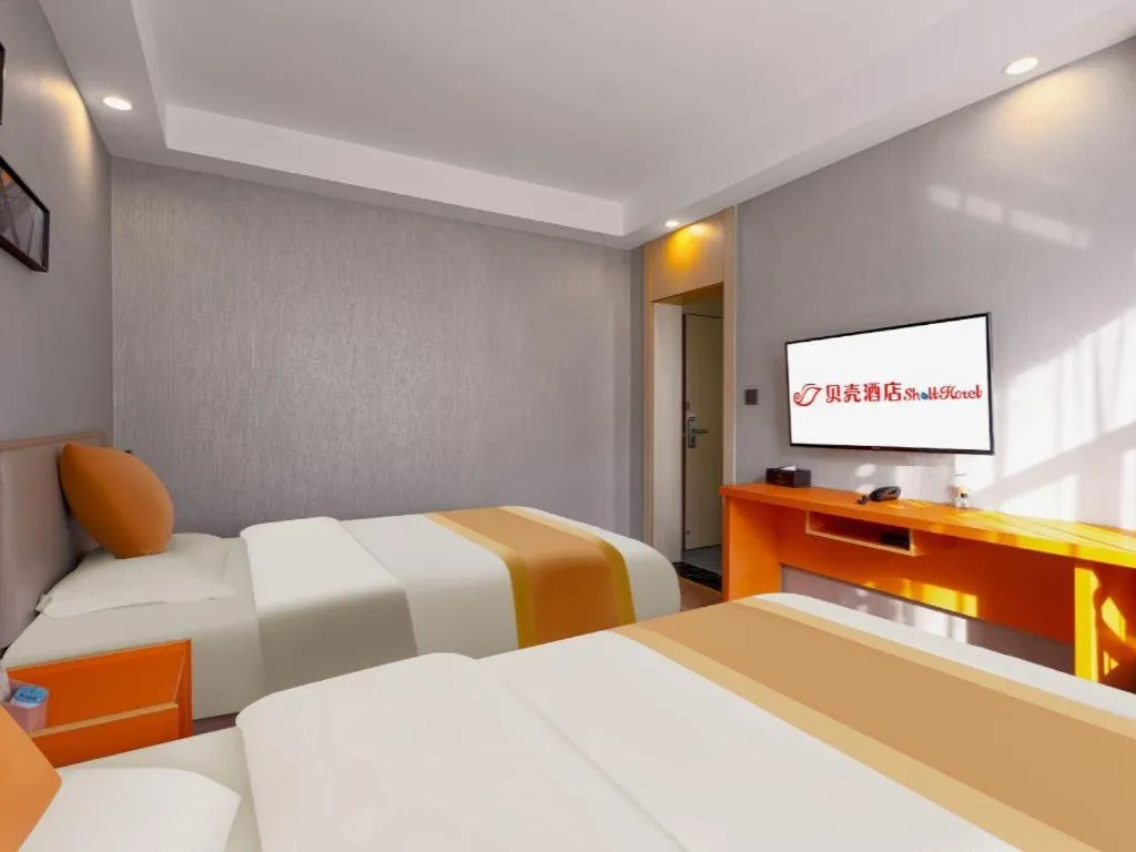 Bed in Shell Hotel Zaozhuang Xinchang Road Bada Market