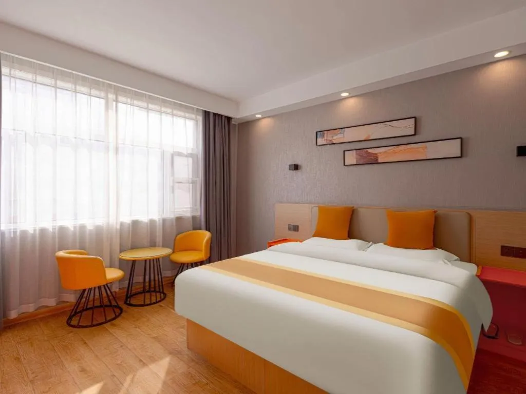 Bed in Shell Hotel Zaozhuang Xinchang Road Bada Market