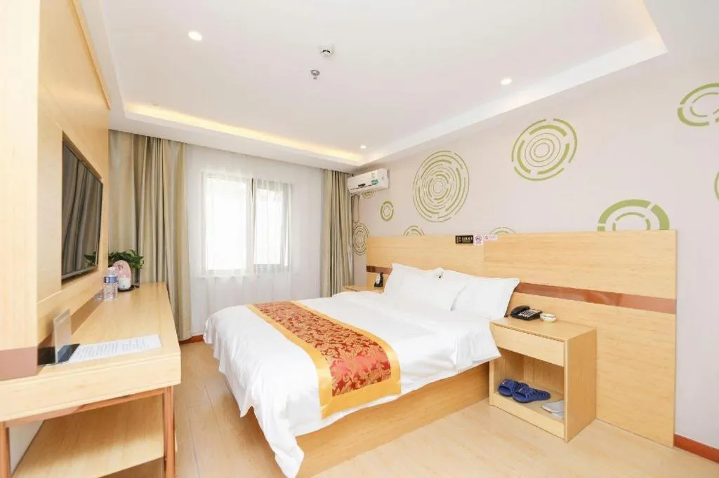 Bed in Shell Hotel Beijing Fangshan District Chengguan Metro Station