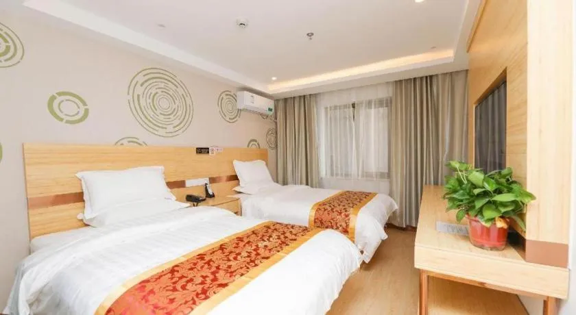 Bed in Shell Hotel Beijing Fangshan District Chengguan Metro Station