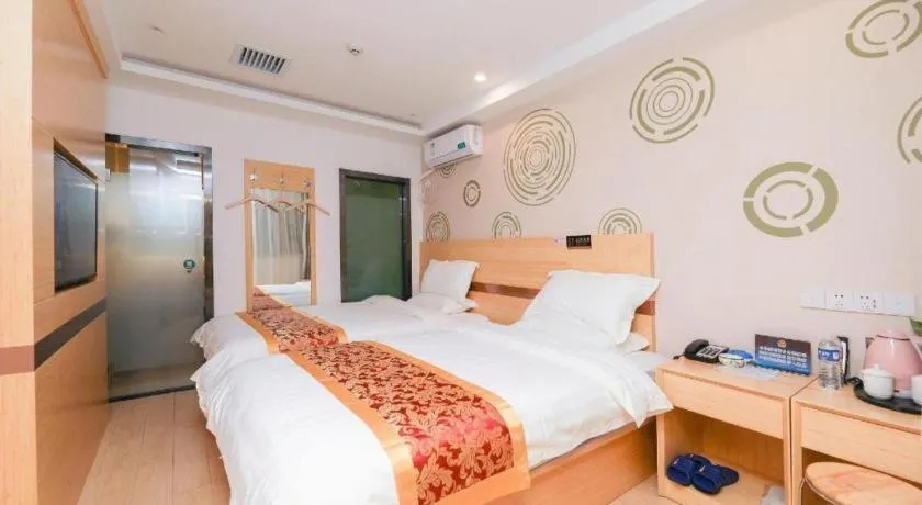 Bed in Shell Hotel Beijing Fangshan District Chengguan Metro Station