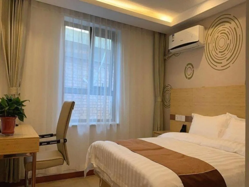 Bed in Shell Hotel Beijing Fangshan District Chengguan Metro Station