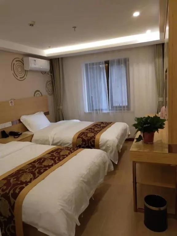 Bed in Shell Hotel Beijing Fangshan District Chengguan Metro Station