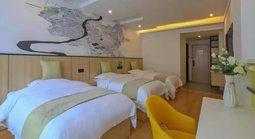 Bed in Vatica Hotel Huangshan South Gate Terminal Station Bed in Vatica Hotel Huangshan South Gate Terminal Station