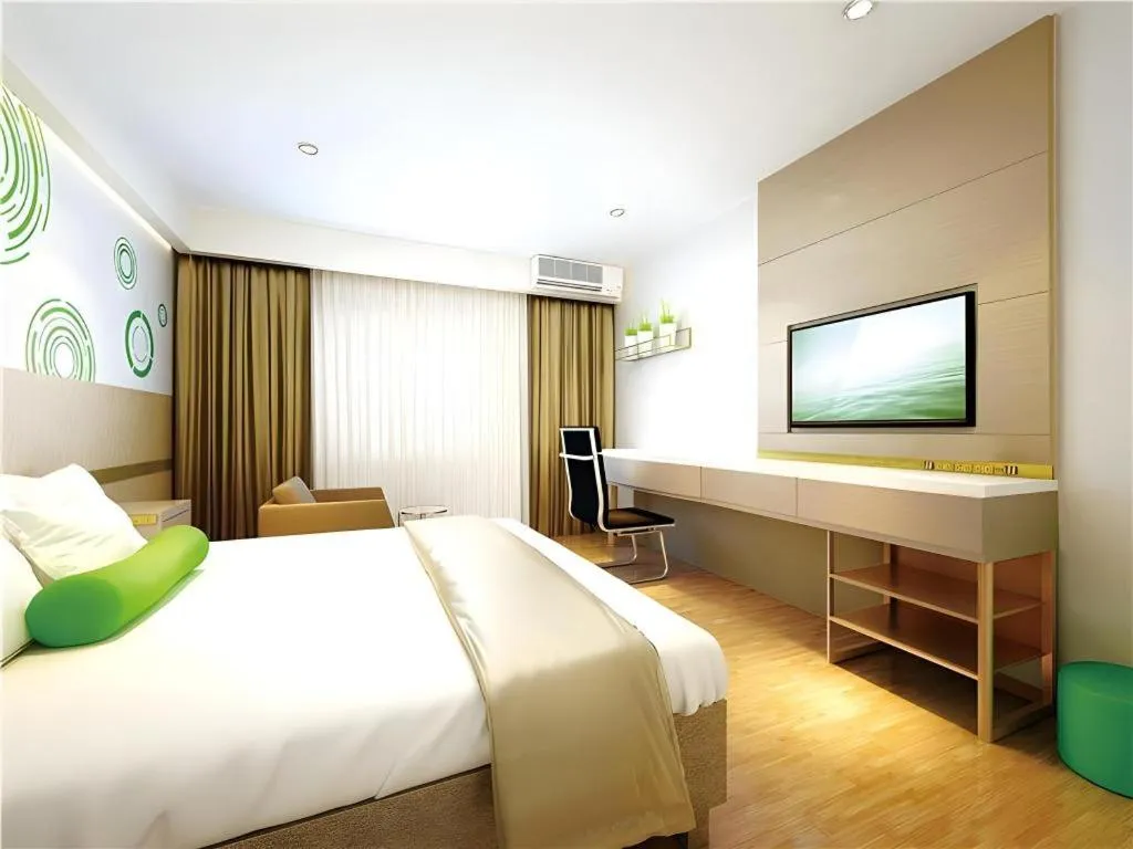 Bed in GreenTree Inn Express Yingtan Yujiang Railway Station