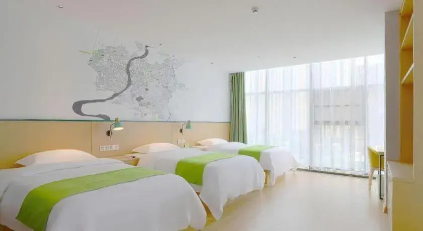 Bed in Vatica Hotel Hefei Yaohai Longgang Subway Station Bed in Vatica Hotel Hefei Yaohai Longgang Subway Station