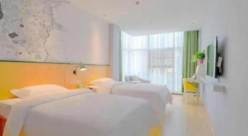 Bed in Vatica Hotel Hefei Yaohai Longgang Subway Station Bed in Vatica Hotel Hefei Yaohai Longgang Subway Station