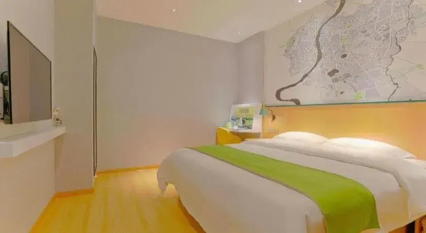 Bed in Vatica Hotel Hefei Yaohai Longgang Subway Station Bed in Vatica Hotel Hefei Yaohai Longgang Subway Station